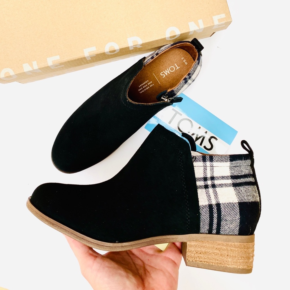 TOMS Suede Plaid Ankle Booties - Picture 3 of 8